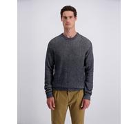 Rundhalspullover PIERRE CARDIN "Strick RH", Herren, Gr. M, grau (salute), Strick, Obermaterial: 100% Baumwolle, meliert, normal, Rundhals, Bündchen, Pullover Rundhalspullover, Waffelmuster (25583867-M