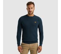 Rundhalspullover PME LEGEND "Crewneck collar cotton mouline", Herren, Gr. 3XL, grau (salute), Strick, Obermaterial: 100% Baumwolle, unifarben, regular fit taillenbedeckt, Rundhals, Rippbündchen, Pullo