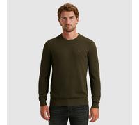 Rundhalspullover PME LEGEND, Herren, Gr. 3XL, beluga, Web, Obermaterial: 50% Baumwolle, 50% Modal, unifarben, regular fit normal, Rundhals, Rippbündchen, Pullover Rundhalspullover, mit Logo Stickerei