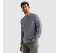 Rundhalspullover PME LEGEND, Herren, Gr. 5XL, grau (hydrangea), Strick, Obermaterial: 50% Baumwolle, 50% Modal, regular fit normal, Rundhals, Rippbündchen, Pullover Rundhalspullover, mit Logo Stickere