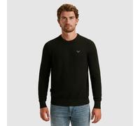 Rundhalspullover PME LEGEND, Herren, Gr. 5XL, schwarz, Web, Obermaterial: 50% Baumwolle, 50% Modal, unifarben, regular fit normal, Rundhals, Rippbündchen, Pullover Rundhalspullover, mit Logo Stickerei