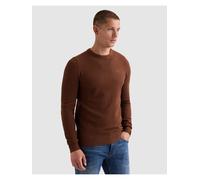 Rundhalspullover PME LEGEND, Herren, Gr. M, braun (arabian spice), Strick, Obermaterial: 50% Baumwolle, 50% Modal, regular fit normal, Rundhals, Rippbündchen, Pullover Rundhalspullover, mit Logo Stick