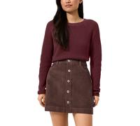 Rundhalspullover QS, Damen, Gr. L, rot (dunkelrot), Strick, Obermaterial: 50% Baumwolle, 50% Polyacryl, normal hüftlang, Rundhals, Raglanärmel Rollkante, Pullover Rundhalspullover, Rollkane an Ärmeln