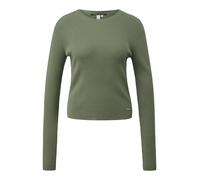 Rundhalspullover QS, Damen, Gr. S (36), khaki, Feinripp, Obermaterial: 70% Viskose, 30% Polyamid, unifarben, normal hüftbedeckend, Rundhals, Pullover Rundhalspullover, mit Rundhals und Feinripp, langa
