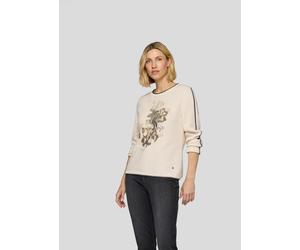 Rundhalspullover RABE, Damen, Gr. 42, gelb (vanille), Strick, Obermaterial: 50% Baumwolle, 50% Polyacryl, Intarsienmuster, bedruckt, regular fit taillenbedeckt, Rundhals, Pullover Rundhalspullover, mi