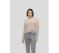 Strickpullover RABE "Pullover", Damen, Gr. 44, braun, 47%Baumwolle 47%Polyacryl 6%Metallic Garn, geringelt, feminin, gerade, Langarm gerader Abschluss, Pullover (20446309-44) braun