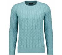 Rundhalspullover RAGMAN, Herren, Gr. 50, blau (minze, 320), Strick, 95% Baumwolle, 5% Kaschmir, ohne Ausschnitt, Pullover Rundhalspullover (22367810-M) minze, 320