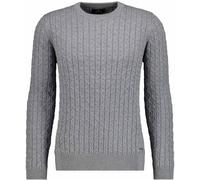 Rundhalspullover RAGMAN, Herren, Gr. 50, grau (mittelgrau), Strick, 95% Baumwolle, 5% Kaschmir, ohne Ausschnitt, Pullover Rundhalspullover (56013308-M) mittelgrau