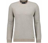 RAGMAN Regular Fit Strickpullover Rundhalsgrau, Gestreift