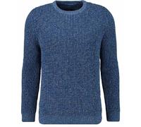 Rundhalspullover RAGMAN, Herren, Gr. 52, blau (blau, melange, 172), Strick, 100% Baumwolle, Rundhals, Pullover Rundhalspullover (96834241-L) blau, melange, 172
