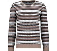 RAGMAN Regular Fit Pullover camel, Gestreift