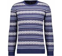 Rundhalspullover RAGMAN, Herren, Gr. 52, marineblau, 95% Baumwolle 5% Cashmere, Pullover Rundhalspullover (26850105-L) marineblau