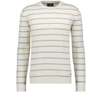 RAGMAN Regular Fit Strickpullover Rundhalsecru, Gestreift