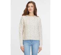 Rundhalspullover RAGWEAR "JANNINA", Damen, Gr. XL (42), beige (ecru), Strick, Obermaterial: 64% Polyester, 36% Polyacryl, unifarben, Rundhals, Rippstrickbündchen, Pullover Rundhalspullover (74774862-X