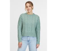 Rundhalspullover RAGWEAR "JANNINA", Damen, Gr. XL (42), grün (dusty grün), Strick, Obermaterial: 64% Polyester, 36% Polyacryl, unifarben, Rundhals, Rippstrickbündchen, Pullover Rundhalspullover (55557