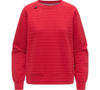 Rundhalspullover RAGWEAR "Joann Crepe", Damen, Gr. XL (42), rot, Material: 65% Baumwolle, 27% Polyester, 6% Viskose, 2% Elasthan, lässig geschnitten hüftlang, Rundhals, Ärmel ohne Ärmelschlitz Bündche