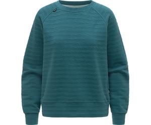 Rundhalspullover RAGWEAR "Joann Crepe", Damen, Gr. XXL (44), dunkelpetrol, Material: 65% Baumwolle, 27% Polyester, 6% Viskose, 2% Elasthan, lässig geschnitten hüftlang, Rundhals, Ärmel ohne Ärmelschli