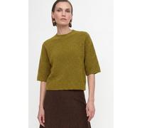 Rundhalspullover RICHROYAL, Damen, Gr. M, grün (golden moss), Obermaterial: 61% Polyacryl, 21% Wolle, 18% Polyester, normal, Rundhals, Pullover Rundhalspullover, mit strukturierter Oberfläche, halbarm