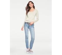 Rundhalspullover "Rundhals-Pullover", Damen, Gr. 36, weiß (sanftes weiß), 100% Baumwolle, LINEA TESINI BY HEINE, unifarben, Pullover Rundhalspullover (46175742-36) sanftes weiß