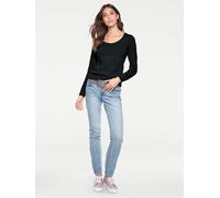 Rundhalspullover "Rundhals-Pullover", Damen, Gr. 50, schwarz, 100% Baumwolle, LINEA TESINI BY HEINE, unifarben, Pullover Rundhalspullover (32514914-50) schwarz