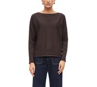 Rundhalspullover S.OLIVER BLACK LABEL, Damen, Gr. 38, braun (chocolate), Obermaterial: 71% Viskose, 29% Polyester, normal, tiefer Rundhals, Rollsaum, Pullover Rundhalspullover, mit tiefem Rundhalsauss