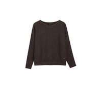 Rundhalspullover S.OLIVER BLACK LABEL, Damen, Gr. 40, braun (chocolate), Obermaterial: 71% Viskose, 29% Polyester, normal, tiefer Rundhals, Rollsaum, Pullover Rundhalspullover, mit tiefem Rundhalsauss