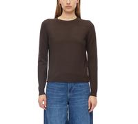Rundhalspullover S.OLIVER, Damen, Gr. 36, braun, Feinstrick, Obermaterial: 72% Viskose, 28% Polyester, normal taillenbedeckt, Rundhals, Rollkante, Pullover Rundhalspullover, Rollabschlüsse an Ärmeln u