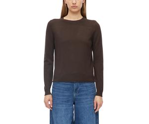 Rundhalspullover S.OLIVER, Damen, Gr. 38, braun, Feinstrick, Obermaterial: 72% Viskose, 28% Polyester, normal taillenbedeckt, Rundhals, Rollkante, Pullover Rundhalspullover, Rollabschlüsse an Ärmeln u