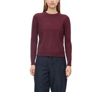 Rundhalspullover S.OLIVER, Damen, Gr. 38, rot (burgundy), Feinstrick, Obermaterial: 72% Viskose, 28% Polyester, normal taillenbedeckt, Rundhals, Rollkante, Pullover Rundhalspullover, Rollabschlüsse an