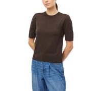 Rundhalspullover S.OLIVER, Damen, Gr. 44, braun, Strick, Obermaterial: 72% Viskose, 28% Polyester, meliert, normal hüftbedeckend, Rundhals, Flachstrickbündchen, Pullover Rundhalspullover, Halbarm Somm