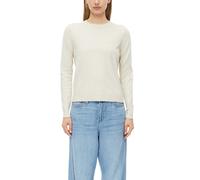 Rundhalspullover S.OLIVER, Damen, Gr. 46, beige (light beige melange), Feinstrick, Obermaterial: 72% Viskose, 28% Polyester, meliert, normal taillenbedeckt, Rundhals, Rollkante, Pullover Rundhalspullo