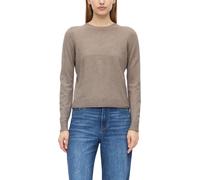 Rundhalspullover S.OLIVER, Damen, Gr. 46, braun (toffee), Feinstrick, Obermaterial: 72% Viskose, 28% Polyester, normal taillenbedeckt, Rundhals, Rollkante, Pullover Rundhalspullover, Rollabschlüsse an