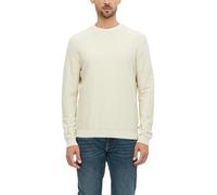 Rundhalspullover S.OLIVER, Herren, Gr. 3XL, beige (nature), Strick, Obermaterial: 100% Baumwolle, regular fit normal, Rundhals, Rippstrickbündchen, Pullover Rundhalspullover, mit Flammgarnstruktur (85