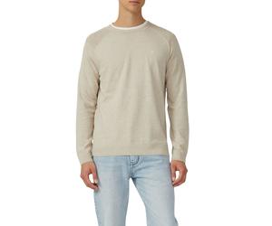 Rundhalspullover S.OLIVER, Herren, Gr. XL, beige, Strick, Obermaterial: 100% Baumwolle, unifarben, regular fit taillenbedeckt, Rundhals, Rippbündchen, Pullover Rundhalspullover, mit Logo Stickerei (85