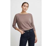 Rundhalspullover SAINT TROPEZ "A2561, MilaSZ R-Neck", Damen, Gr. L, antler melange, Strick, Obermaterial: 80% Viskose, 20% Polyacryl, meliert, bequem normal, Rundhals, Pullover Rundhalspullover, Visko