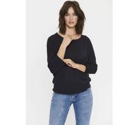 Rundhalspullover SAINT TROPEZ "A2561, MilaSZ R-Neck", Damen, Gr. S, blau (night sky), Strick, Obermaterial: 80% Viskose, 20% Polyamid, unifarben, bequem normal, Rundhals, Pullover Rundhalspullover, Vi