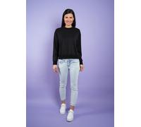 Rundhalspullover SEIDEL MODEN "Exklusiv bei OTTO", Damen, Gr. 44, schwarz, Sweatware, Obermaterial: 50% Polyester, 45% Viskose, 5% Elasthan, unifarben, normal hüftbedeckend, Rundhals, Pullover Rundhal