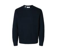 Rundhalspullover SELECTED HOMME "SLHHENNY LS KNIT RELAXED CREW NECK D", Herren, Gr. M, blau (sky captain), Strick, Obermaterial: 100% Baumwolle, unifarben, relaxed fit, Rundhals, Rippbündchen, Pullove