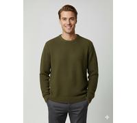 Rundhalspullover SELECTED HOMME "SLHHENNY LS KNIT RELAXED CREW NECK D", Herren, Gr. M, grün (kalamata), Strick, Obermaterial: 100% Baumwolle, unifarben, relaxed fit, Rundhals, Rippbündchen, Pullover R