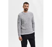 Rundhalspullover SELECTED HOMME "SLHVINCE LS KNIT BUBBLE CREW NECK NOOS", Herren, Gr. XXL, beige (marshmallow), Strick, Obermaterial: 100% Baumwolle, meliert, Rundhals, Pullover Rundhalspullover (2723