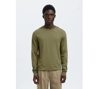 SELECTED "SLHBERG CREW NECK NOOS" Baumwolle, regular fit (38199013-M) deep lichen grün detail:melange