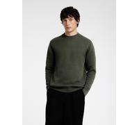 Rundhalspullover SELECTED HOMME "SLHDANE LS KNIT STRUCTURE CREW NECK NOOS" Gr. S, grün (forest night) Herren Pullover (89053210-S) forest night