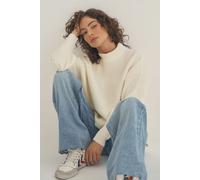 Rundhalspullover SENSES.THE LABEL, Damen, Gr. M/L, buttercream, Material: 80% Polyacryl, 20% Polyester, unifarben, regular fit normal, Rundhals, Rippbündchen, Pullover Rundhalspullover, im Rippstrickm