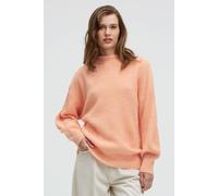 Rundhalspullover SENSES.THE LABEL, Damen, Gr. M/L, peach nectar, Rippstrick, Material: 80% Polyacryl, 20% Polyester, unifarben, regular fit normal, Rundhals, Rippbündchen, Pullover Rundhalspullover, i
