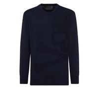 Rundhalspullover PHILIPP PLEIN "Skull&Bones", Herren, Gr. XS, 14, dunkelblau, Obermaterial: 80% Baumwolle, 20% Wolle, Pullover Rundhalspullover (83799842-XS) 14, dunkelblau