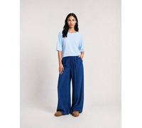 Rundhalspullover SMITH & SOUL, Damen, Gr. L, blau, Strick, Material: 50% Baumwolle, 50% Polyester, unifarben, regular fit normal, Rundhals, Raglanärmel gerader Abschluss, Pullover Rundhalspullover, mi