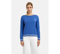 Rundhalspullover SMITH & SOUL, Damen, Gr. L, royal, Strick, Material: 40% Viskose, 30% Polyamid, 20% Polyester, 10% Kaschmir, bestickt, regular fit normal, U-Boot-Ausschnitt, eingesetzt Rippbündchen,