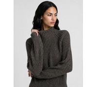 Rundhalspullover SMITH & SOUL, Damen, Gr. L, schwarz chocolat, Rippstrick, Material: 100% Wolle, unifarben, regular fit normal, Rundhals, Raglanärmel gerader Abschluss, Pullover Rundhalspullover, im R