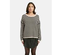 Rundhalspullover SMITH & SOUL, Damen, Gr. XL, schwarz, Strick, Material: 35% Polyamid, 30% Viskose, 30% Wolle, 5% Kaschmir, gestreift, regular fit normal, Rundhals, eingesetzt Rippbündchen, Pullover R