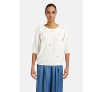 Rundhalspullover SMITH & SOUL, Damen, Gr. XL, weiß, Strick, Material: 50% Baumwolle, 50% Polyacryl, bestickt, regular fit normal, Rundhals, Raglanärmel Rippbündchen, Pullover Rundhalspullover, mit Sti